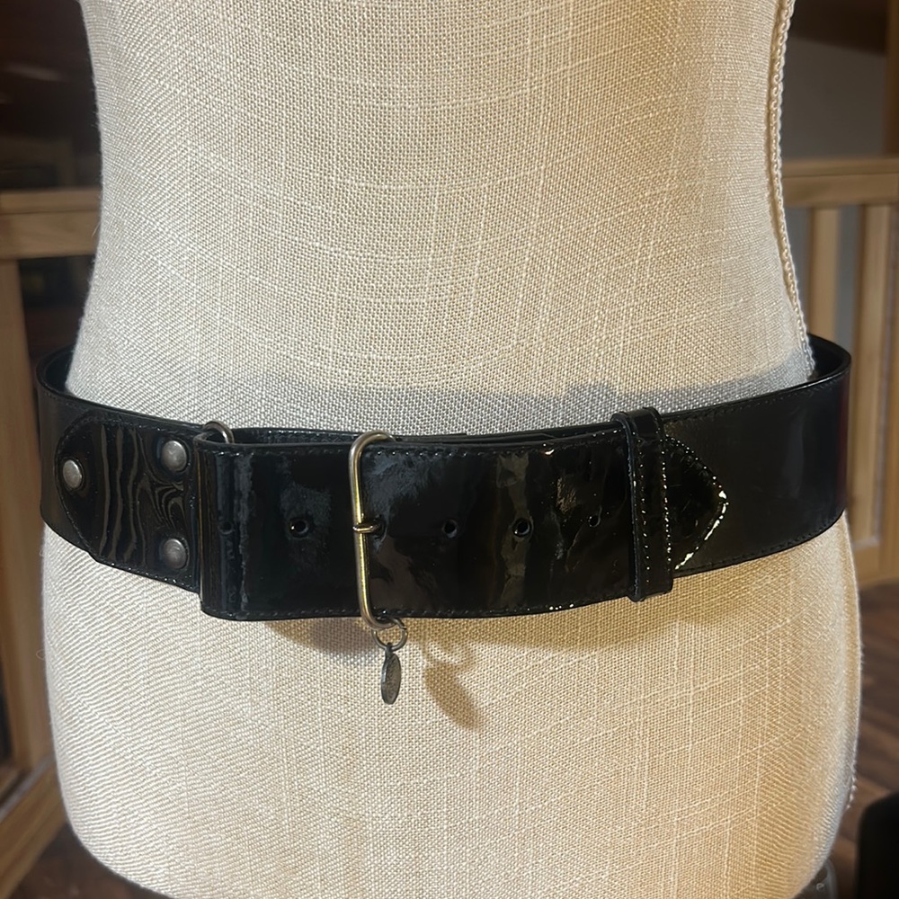 Dries Van Noten Real Leather Made in Italy Black Belt Size 85